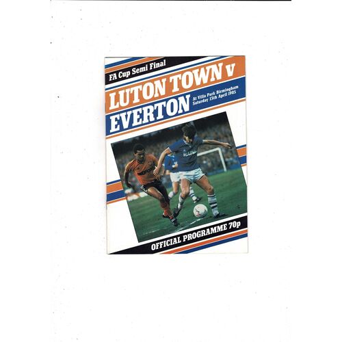 1985 Luton Town v Everton FA Cup Semi Final Football Programme @ Birmingham City