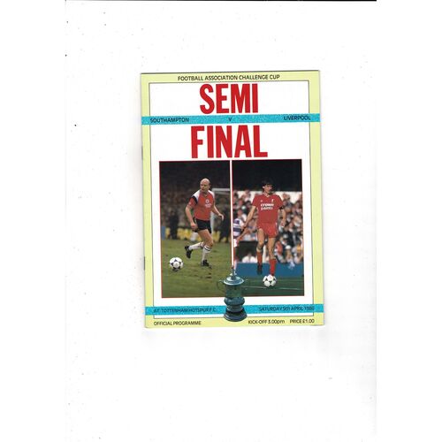 1986 Southampton v Liverpool FA Cup Semi Final Football Programme