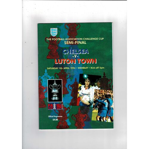 1994 Chelsea v Luton Town FA Cup Semi Final Football Programme