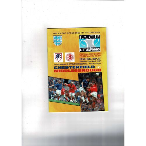 1997 Chesterfield v Middlesbrough FA Cup Semi Final Replay Football Programme