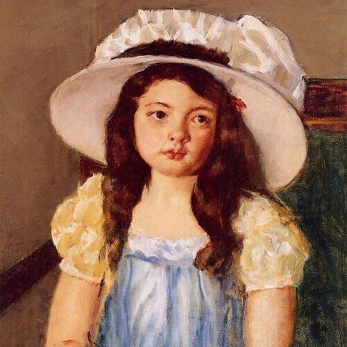 Francoise Wearing a Big White Hat