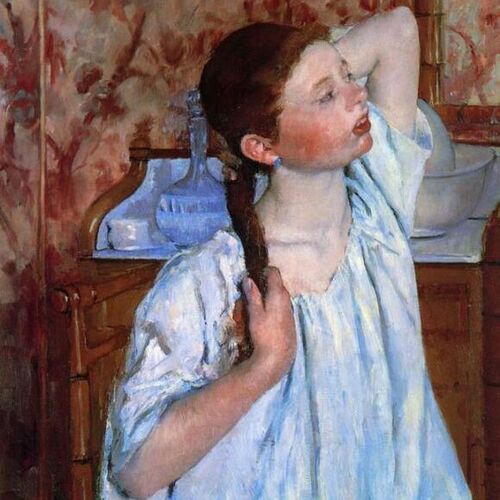 Girl Arranging Her Hair