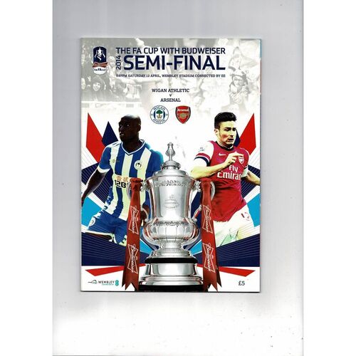 2014 Wigan Athletic v Arsenal FA Cup Semi Final Football Programme