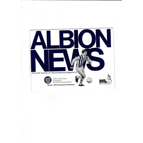 1969/70 West Bromwich Albion v Wolves Football Programme