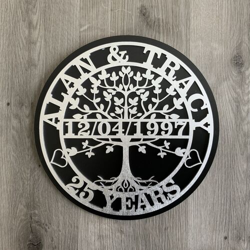 Personalised Tree of Life Anniversary Plaque – Custom Names & Date