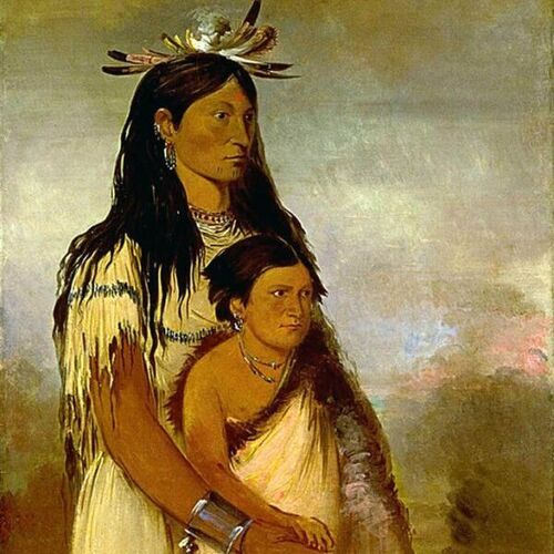 Túnk-aht-óh-ye, Thunderer, a Boy, and Wun-pán-to-mee, White Weasel, a Girl