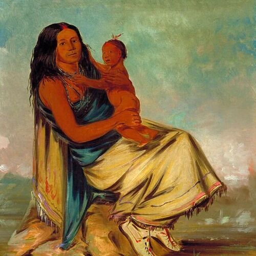 Wáh-chee-te, Wife of Cler-mónt, and Child