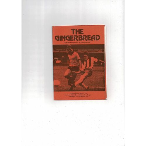 1983 Grantham v Scunthorpe United Lincolnshire Cup Final Football Programme