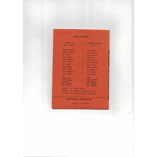 1983 Grantham v Scunthorpe United Lincolnshire Cup Final Football Programme