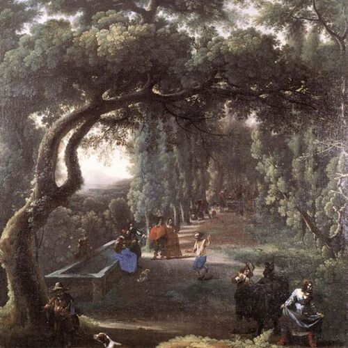 Figures in a Tree-lined Avenue