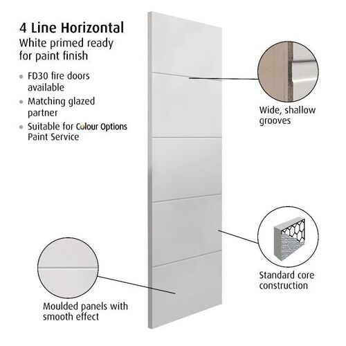 4 Line Horizontal Double Pocket Doors