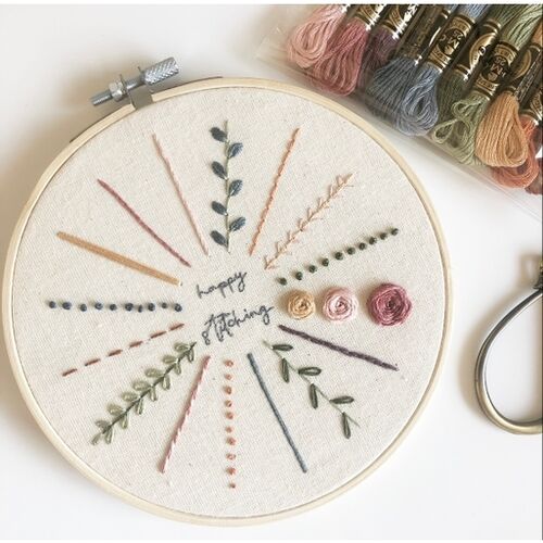 Beginner Embroidery Kit and Stitch Sampler by Mindful Mantra