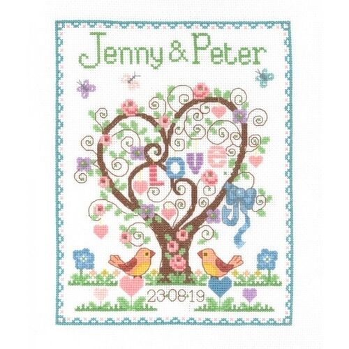Celebration Sampler - Love Heart Wedding - Cross Stitch Kit