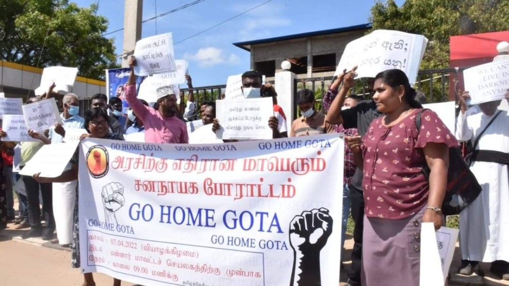 தமிழ்த்தேசிய வாழ்வுரிமை இயக்கத்தின் ஏற்பாட்டில் மன்னாரில் போராட்டம்