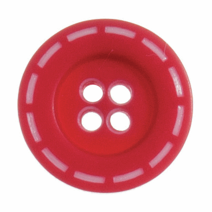 Stitched Design Buttons 18mm - Red