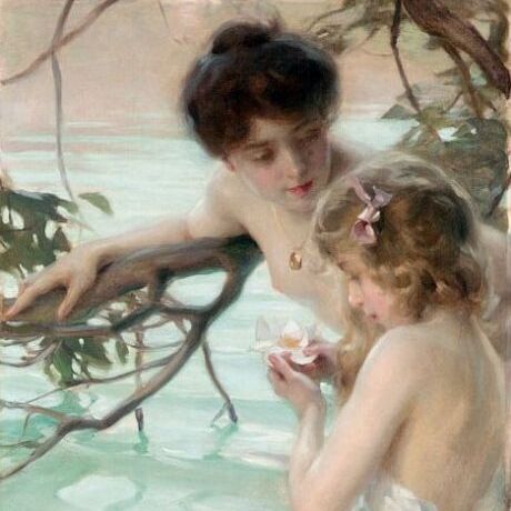 Mother and Child Bathing