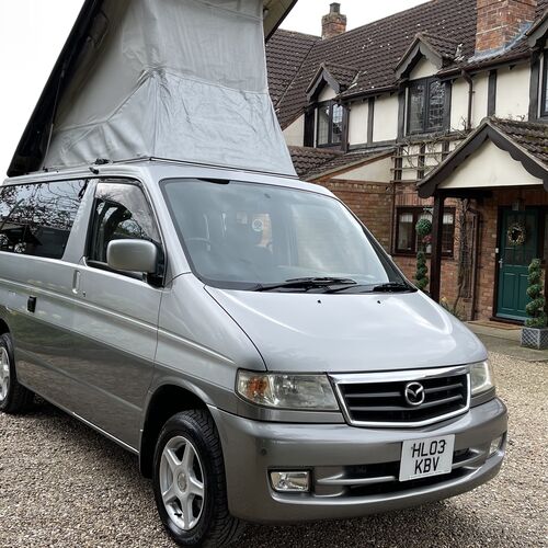 (03)reg Mazda Bongo 2.5TD Camper Van 4 Berth Silver Grey Electric Roof