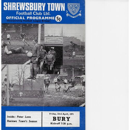 Bury Away Football Programmes