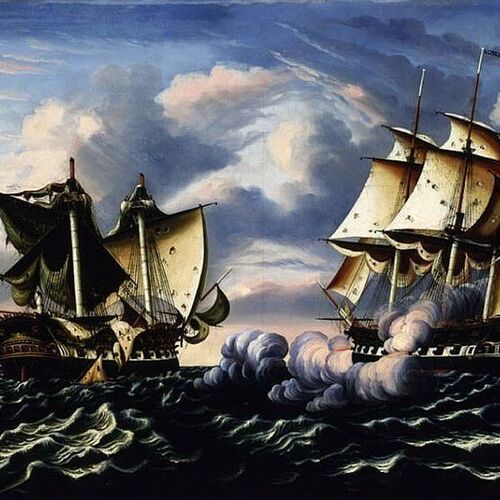 Capture of H.B.M. Frigate Macedonian by U.S.S. Frigate United States, October 25, 1812