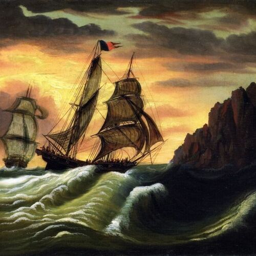 Ships off a Rocky Coast