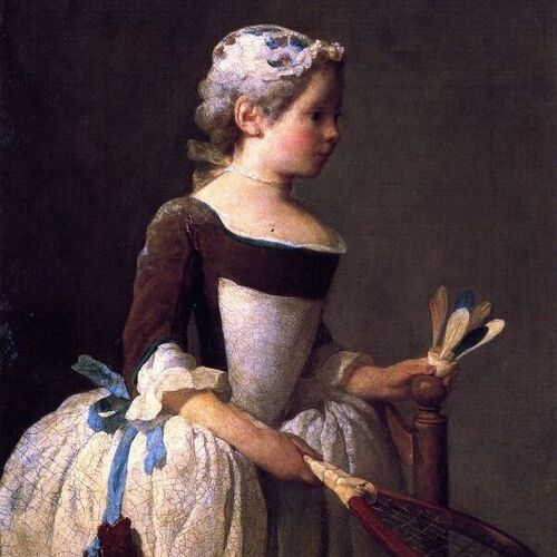 Girl with Racket and Shuttlecock