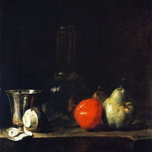 Still-Life with Glass, Flask and Fruit