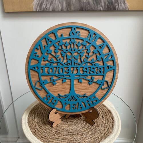 Personalised Tree of Life Anniversary Plaque – Custom Names & Date