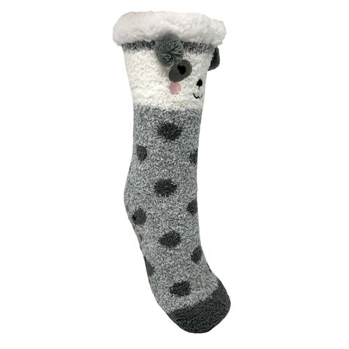 Bramble Ladies Non Slip Panda Lounge Socks