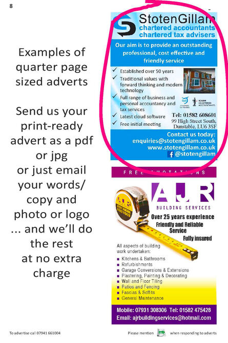 1/4 Page Advert