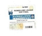 Manchester United v Sheffield Wednesday League Cup Final Match Ticket Stub 1991