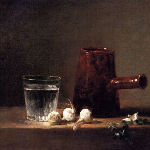 Glass of Water and Coffee Pot