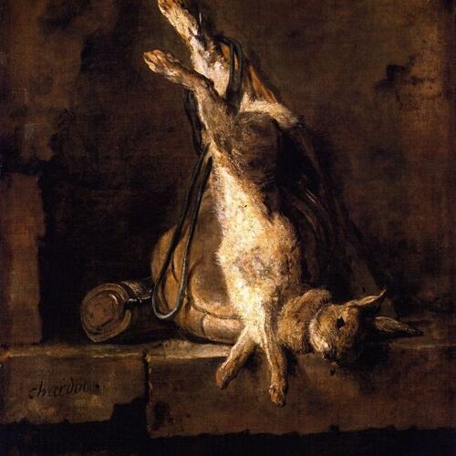 Wild Rabbit with Game Bag and Powder Flask