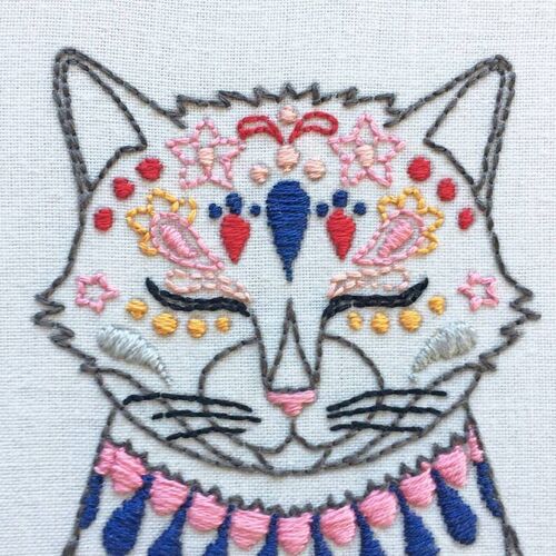 Cat Embroidery Kit