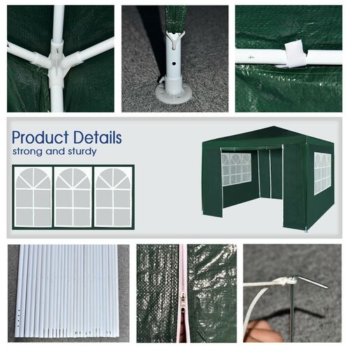 3x3m Gazebo with Side Panels Waterproof Party Event Tent Marquee Steel Frame