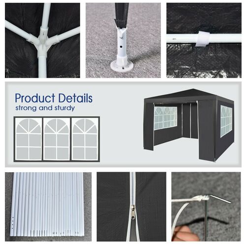 3x3m Gazebo with Side Panels Waterproof Party Event Tent Marquee Steel Frame