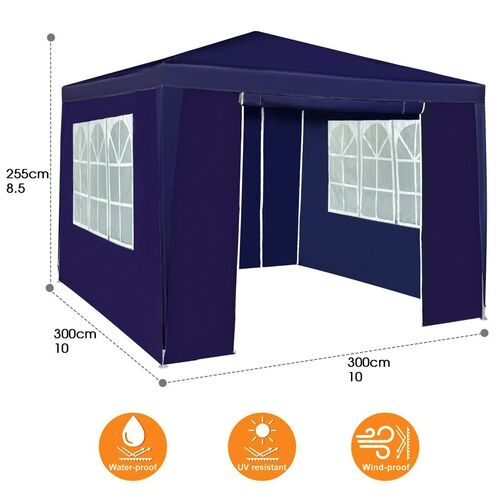 3x3m Gazebo with Side Panels Waterproof Party Event Tent Marquee Steel Frame