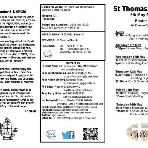 Pew Sheet | The Parish of St Thomas, Exeter