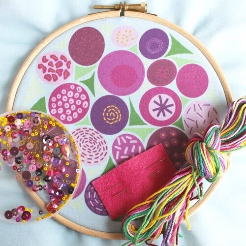 Embellished Elephant Floral Sampler Embellished Embroidery Kit