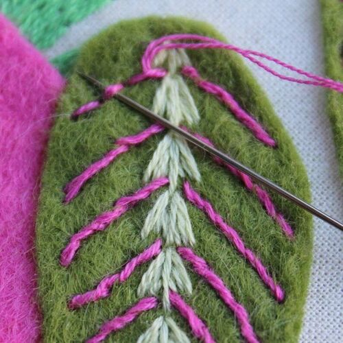 Embellished Elephant Prayer Plant Felt Embroidery Kit