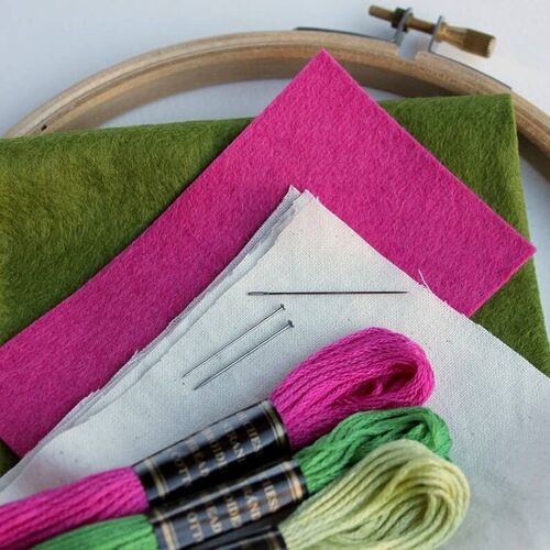 Embellished Elephant Prayer Plant Felt Embroidery Kit