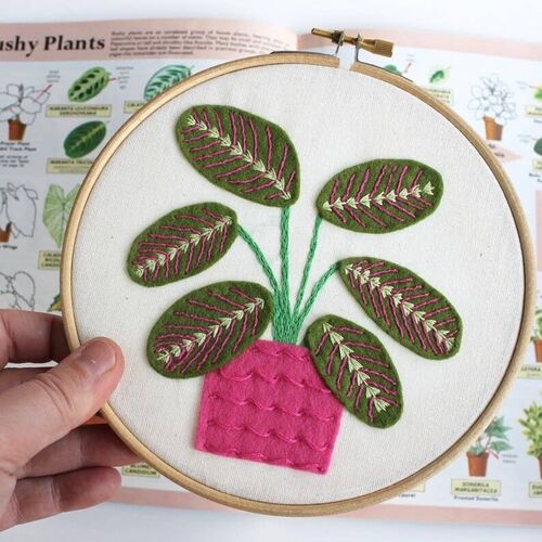 Embellished Elephant Prayer Plant Felt Embroidery Kit