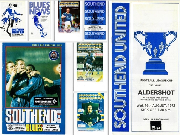 Southend United home football programmes: 70s-10s