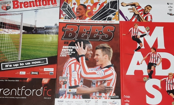 Brentford football programmes - home and away
