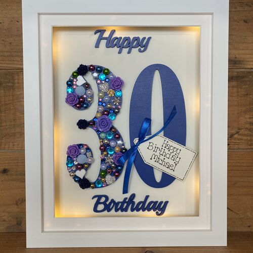 LED  Happy 30 th birthday frame