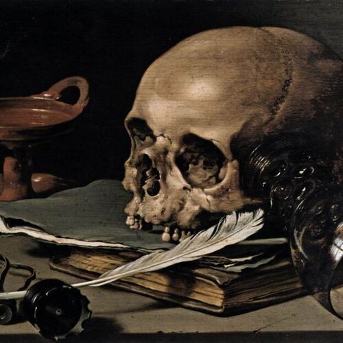 Still-Life with a Skull and Writing Quill