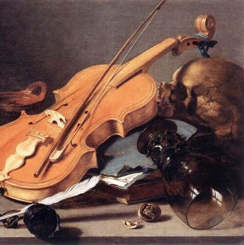 Vanitas with Violin and Glass Ball
