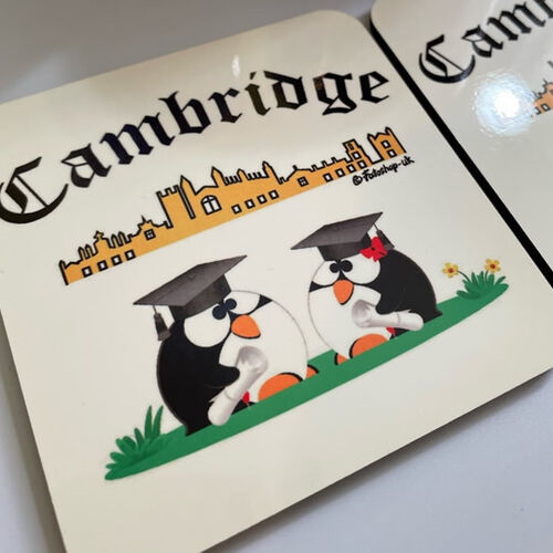 'Cambridge Graduate Penguins' Coaster