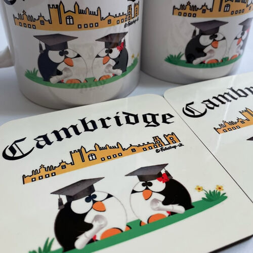 'Cambridge Graduate Penguins' Coaster