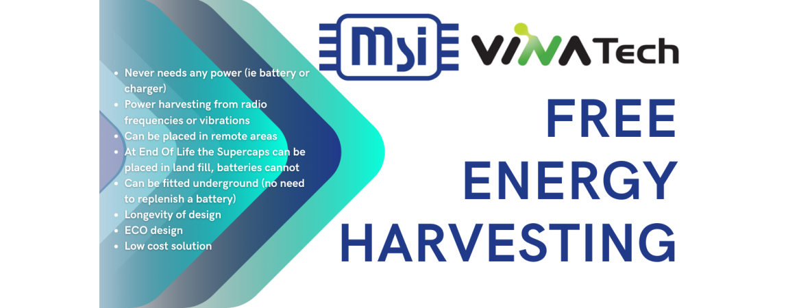 MSI Vinatech free energy harvesting application note supercaps ultracaps
