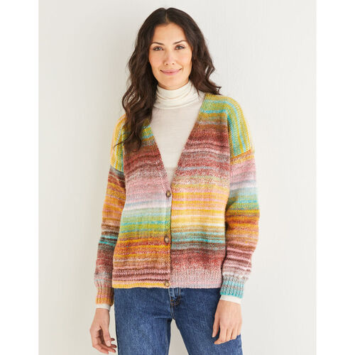 V Neck Cardigan in Jewelspun 10145